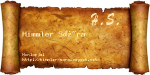 Himmler Sára névjegykártya